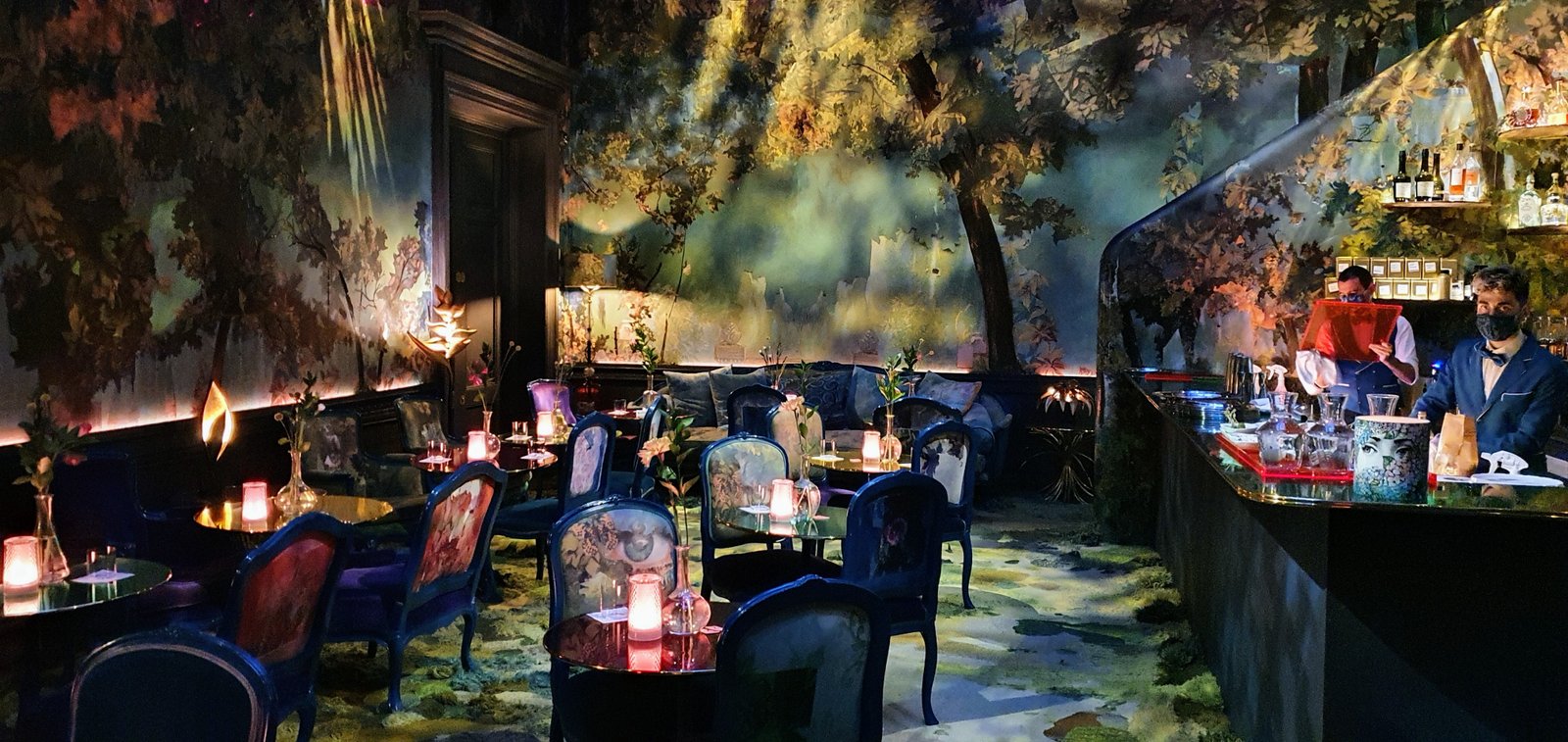 The woodland themed bar and dining room of Sketch Glade, Mayfair, London