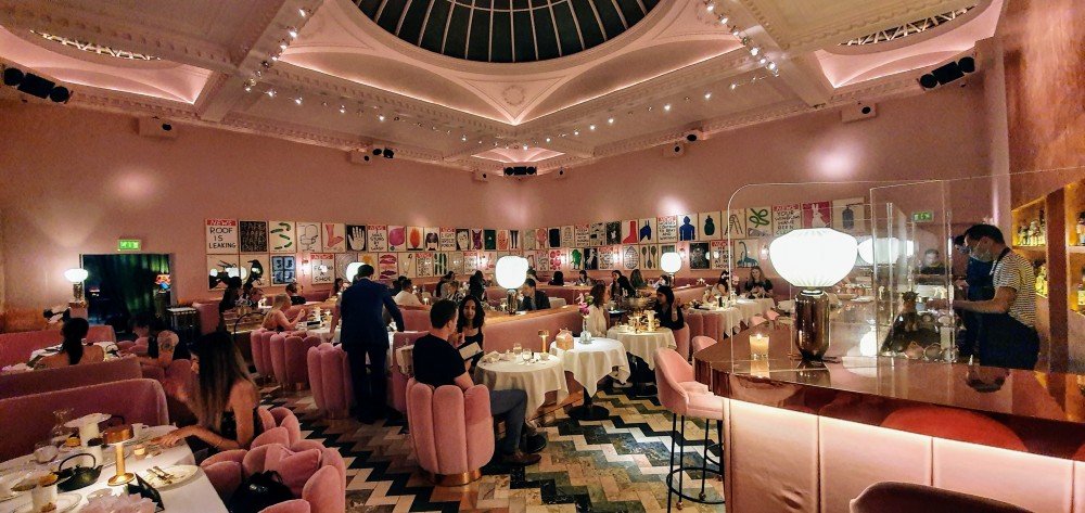 The main dining area of The Gallery at Sketch, Mayfair, London