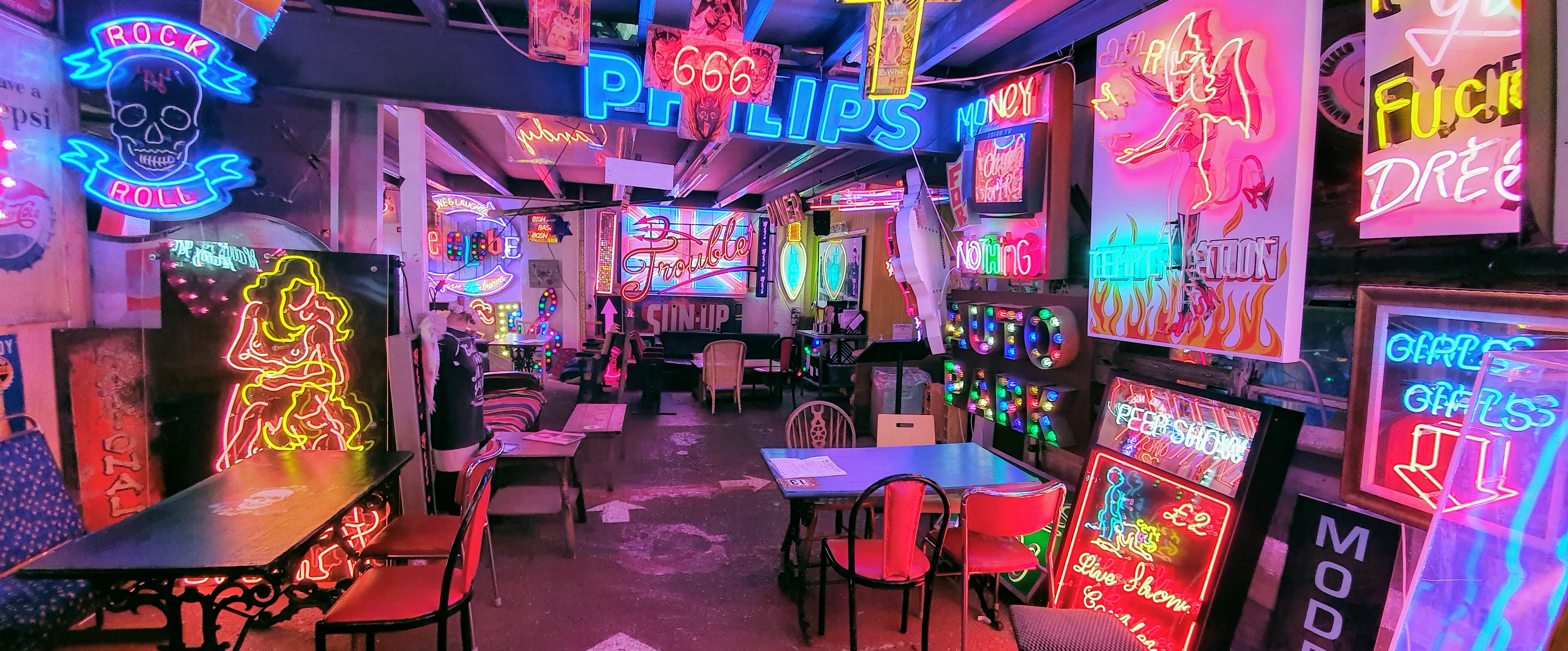 Interior of The Rolling Scones Café at God's Own Junkyard, Walthamstow, London
