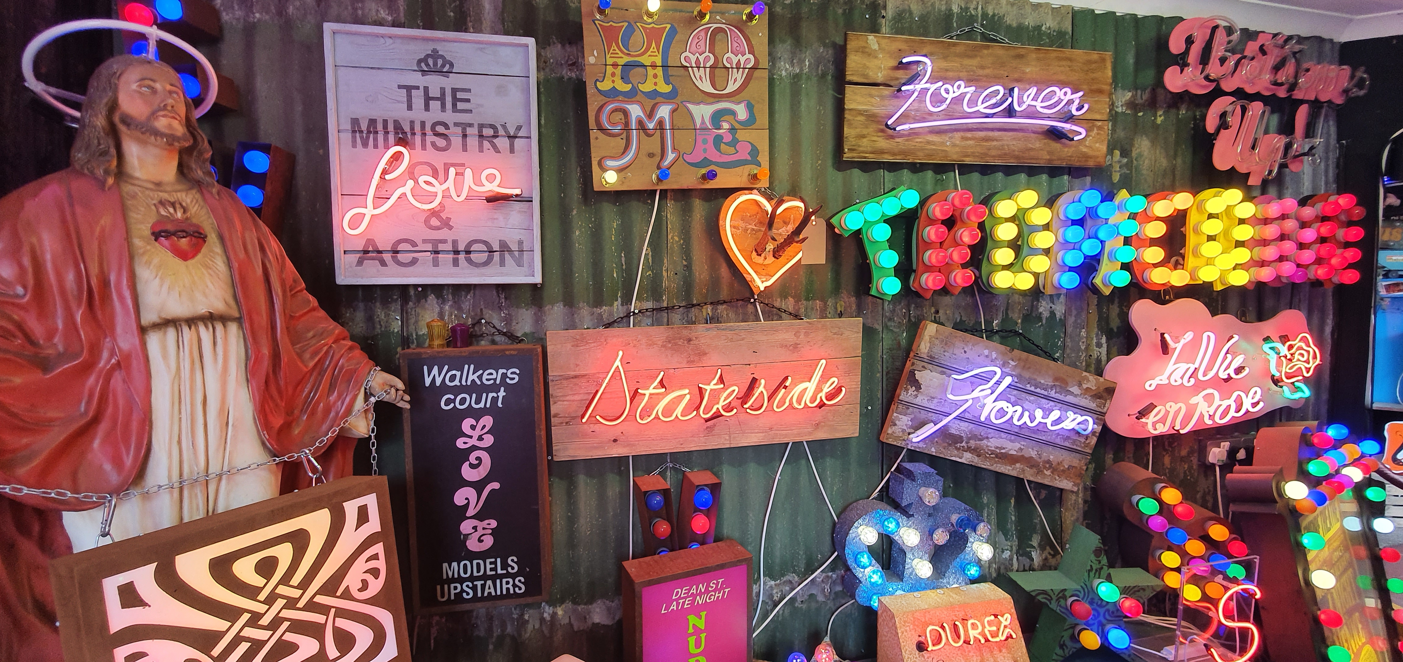 Neon lights and signs at God's Own Junkyard, Walthamstow, London