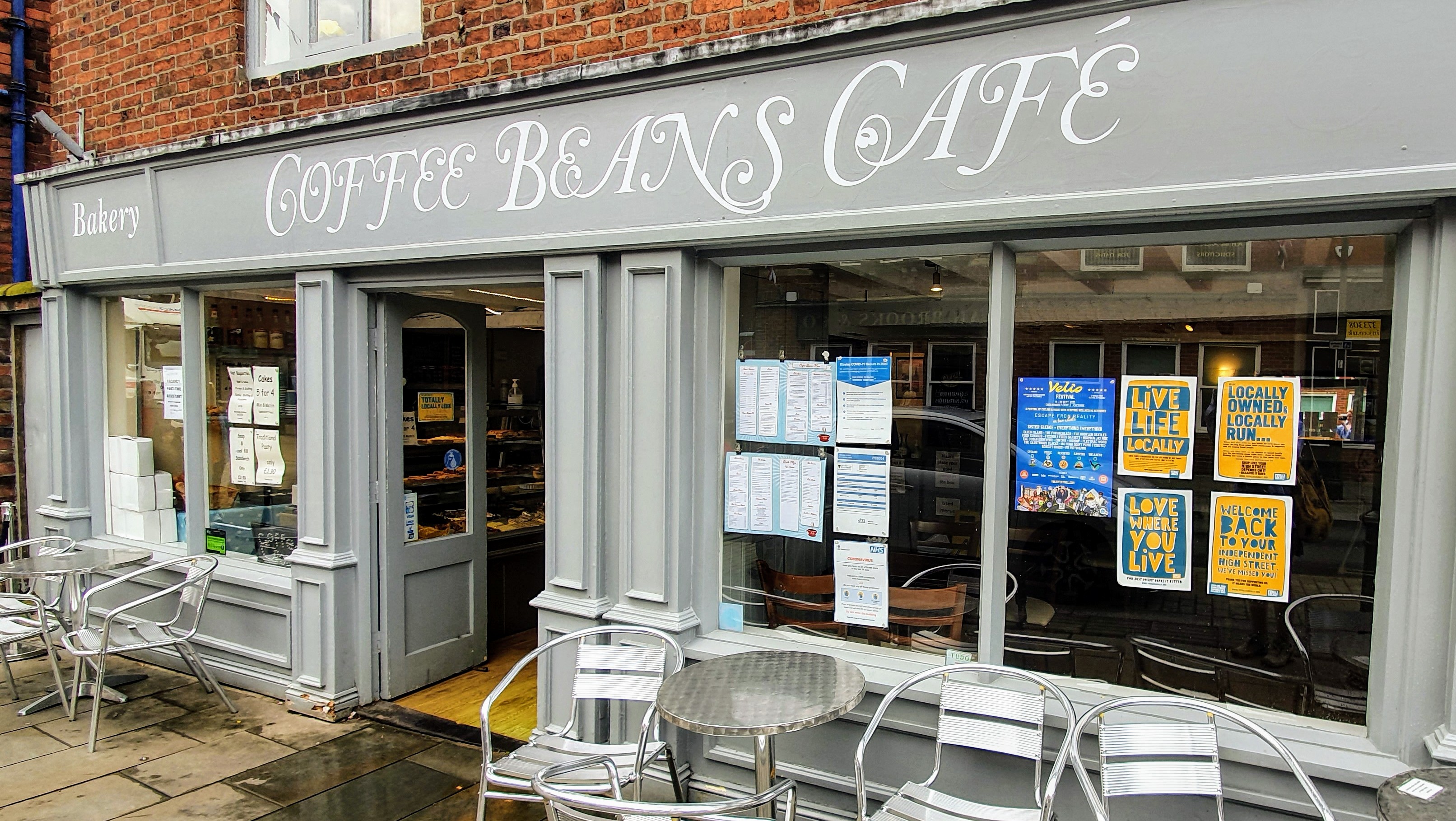 Exterior of the Coffee Beans Café, Leek, Staffordshire
